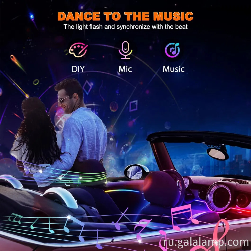 Яркий светодиодный набор из неоновой легкой полосы для автомобильной атмосферы